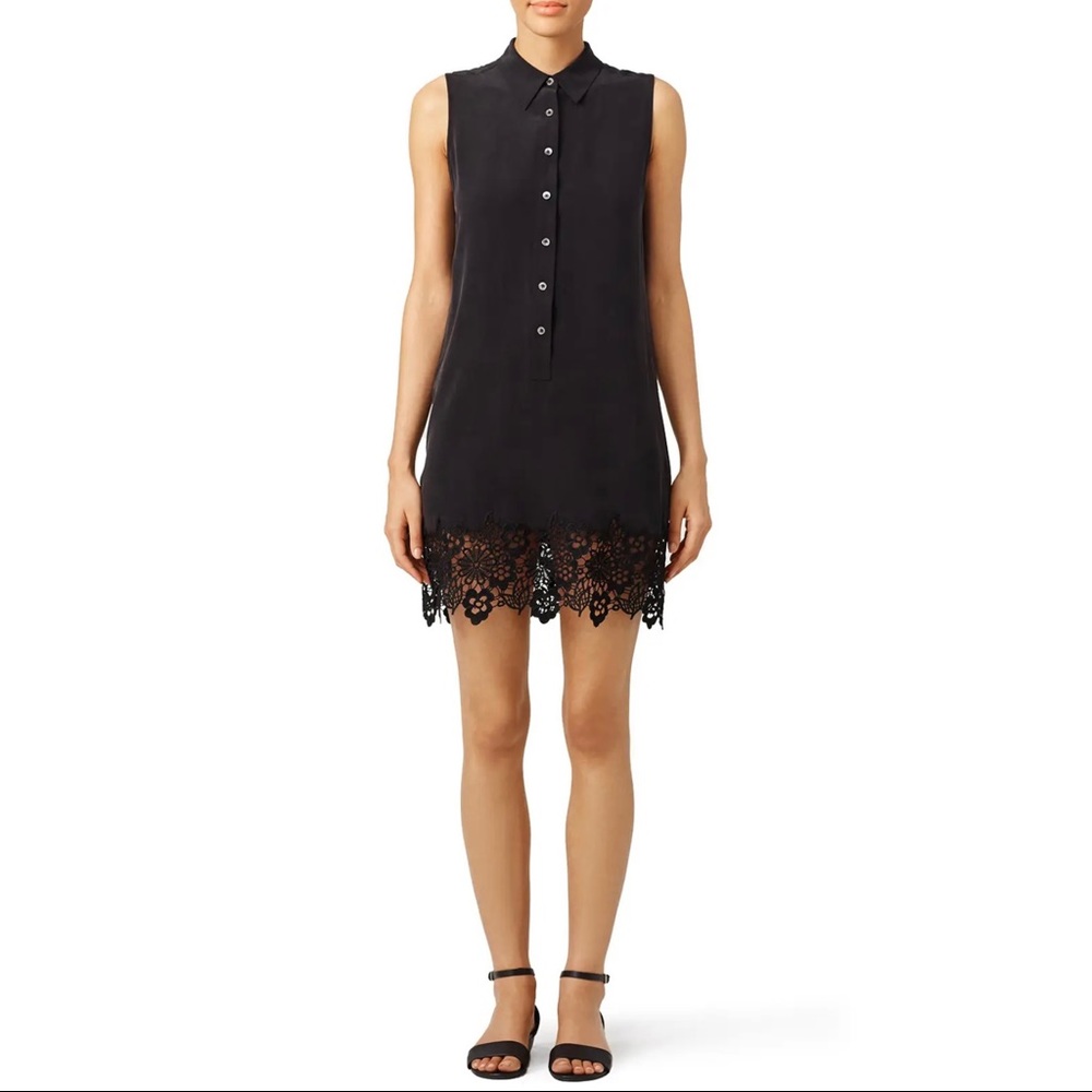 Equipment Lace Hem Dress 100% Silk